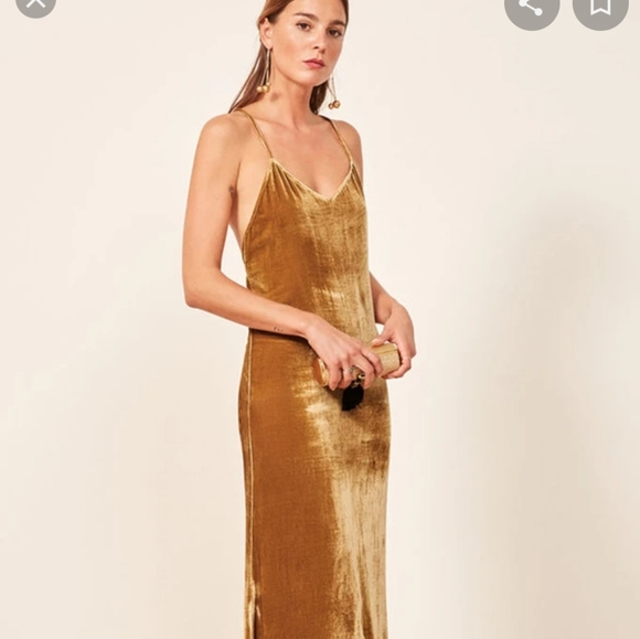 Reformation Dresses & Skirts - NWT Reformation Gold dress size xl